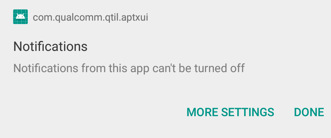 Notifications from this app can't be turned off